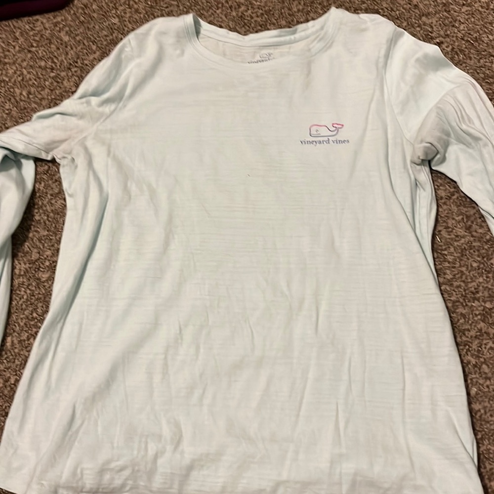Vineyard Vines Teal Blue Long-Sleeve Shirt, Size M